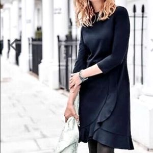 NWT J.Jill ponte ruffle hem dress